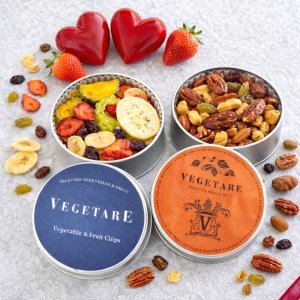 画像1: ベジタブルフルーツチップス缶＆高品質ローストメープルナッツ2缶セット