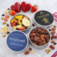 ベジタブルフルーツチップス缶＆高品質ピーカンナッツチョコ2缶セット