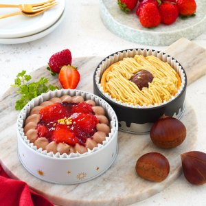 画像1: 幸せの缶ケーキ(苺ショコラタルト＆熟成和栗のモンブラン)【２缶セット】化粧箱入り