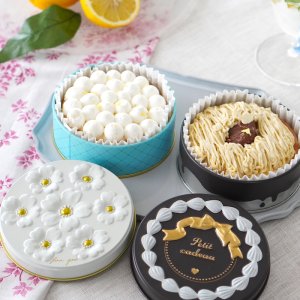 画像1: 幸せの缶ケーキ(国産レモンチーズケーキタルト＆熟成和栗のモンブラン)【２缶セット】