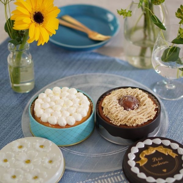 画像3: 幸せの缶ケーキ(国産レモンチーズケーキタルト＆熟成和栗のモンブラン)【２缶セット】 (3)