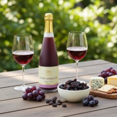 ぶどうを丸ごと楽しむ贅沢セット（巨峰スパークリング(ハーフボトル)＆こだわり葡萄のセミドライミックス250g）