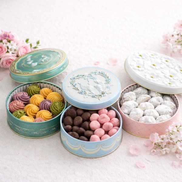 画像1: リースショコラ＆グルテンフリーのほどけるクッキー缶セット（化粧箱入り） (1)