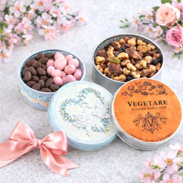 画像1: リースショコラ＆高品質メープルナッツ２缶セット (1)